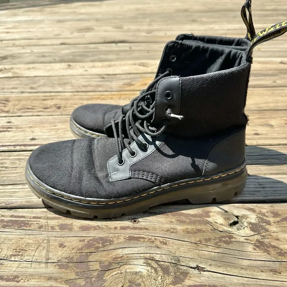Dr. Martens Combs Mens Size 10 Black Classic Outdoor Lace Up Ankle Combat Boots